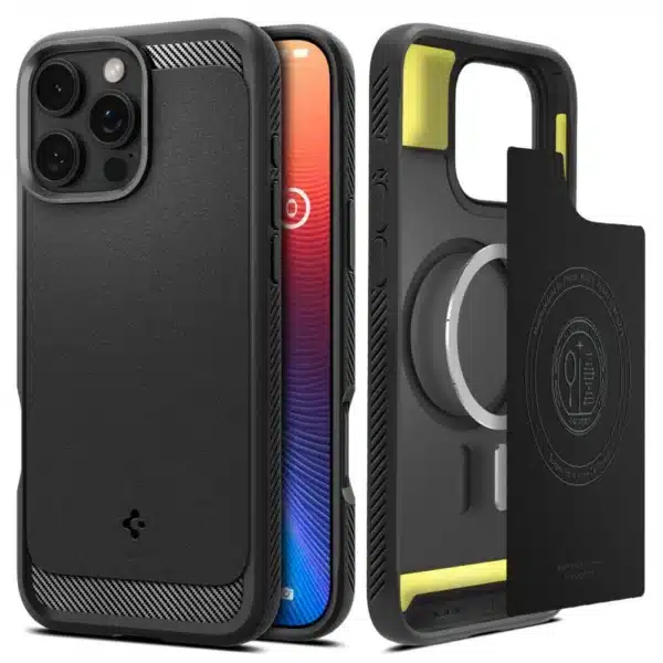 Spigen Rugged Armor Mag Magsafe Μαύρη Ματ ACS08115 (iPhone 16 Pro)