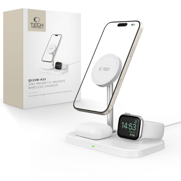Tech-Protect Φορτιστής Magsafe και Καλώδιο USB-C Λευκός (Α22 3in1)