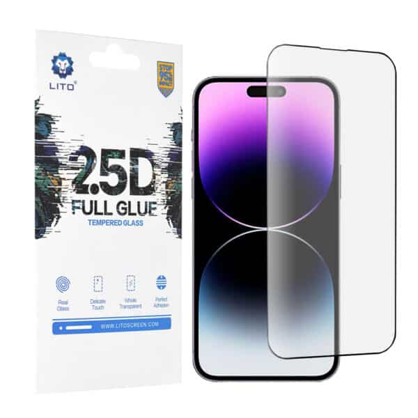Lito - 2.5D FullGlue Glass - Iphone 14 Pro Max - Μαύρο
