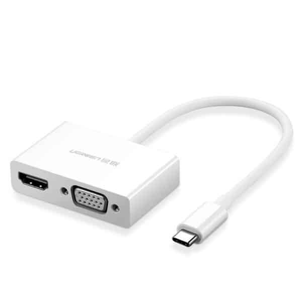 Ugreen - Video Converter (30843) - USB-C to HDMI 4k@30Hz, VGA 1920*1200@60Hz - Λευκό