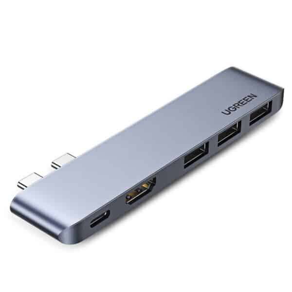 Ugreen - Docking Station (60559) - Dual USB-C to HDMI 4k*2k@60Hz, 2xUSB 3.0, USB-C PD100W - Γκρί