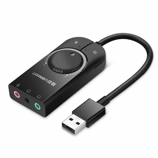 Ugreen - OTG Audio Adapter (40964) - USB-A to Jack 3.5mm Earphone, Jack 3.5mm Microphone, Jack 3.5mm - Μαύρο