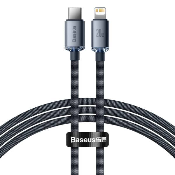Baseus - Data Cable Crystal Shine (CAJY000301) - Type-C to Lightning, 20W, 2m - Μαύρο