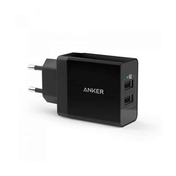 Anker - Φορτιστής (A2021L11) - 2 x USB, 24W, PowerIQ - Μαύρο