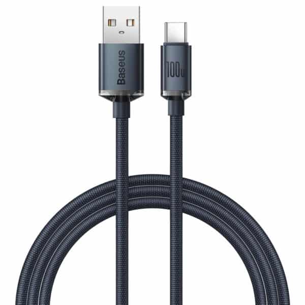 Baseus - Data Cable Crystal Shine (CAJY000401) - USB to Type-C, 100W, 1.2m - Μαύρο