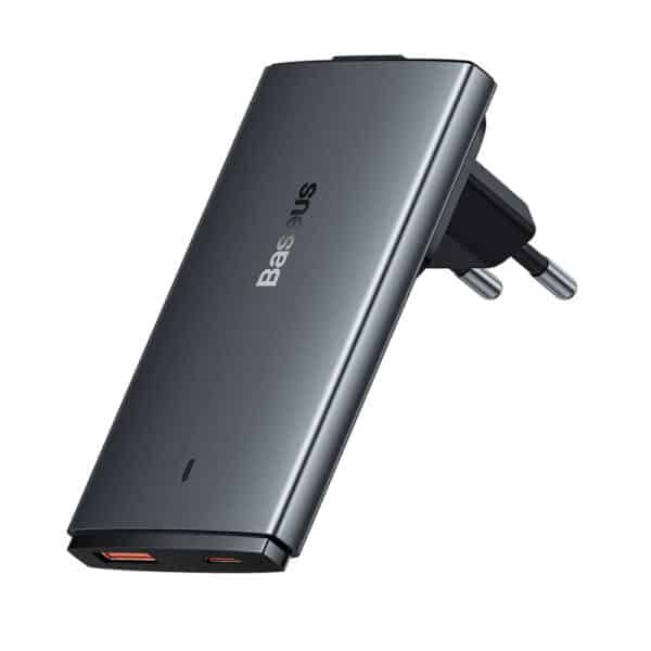 Baseus - Φορτιστής (CCGP150113) - GaN5 Pro Flat Design, USB, Type-C, with UE and UK Plug, Cable Type-C - Γκρί