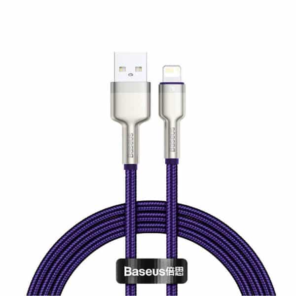 Baseus - Data Cable Cafule Series Metal (CALJK-A05) - USB to Lightning, 2.4A, 480Mbps, 1m - Μώβ