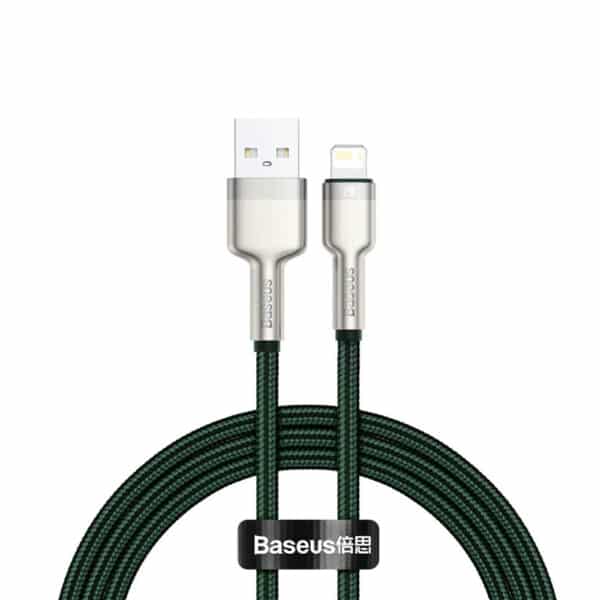 Baseus - Data Cable Cafule Series Metal (CALJK-A06) - USB to Lightning, 2.4A, 480Mbps, 1m - Πράσινο