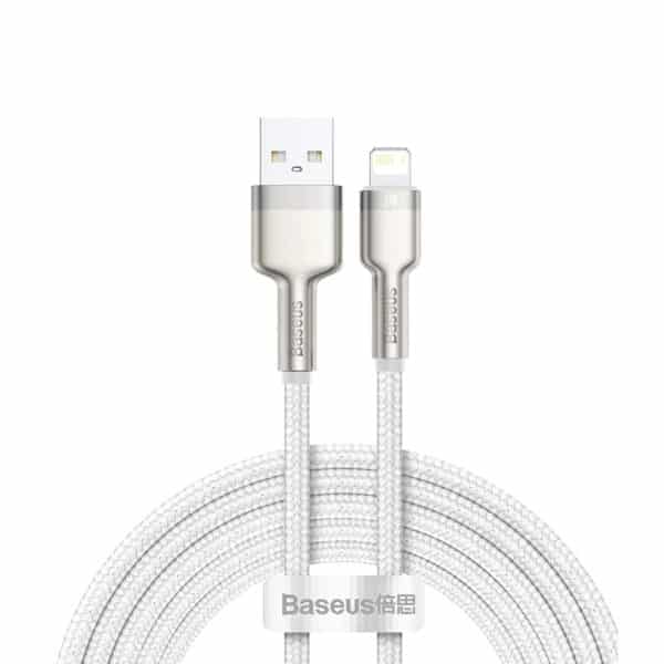 Baseus - Data Cable Cafule Series Metal (CALJK-B02) - USB to Lightning 2.4A, 2m - Λευκό
