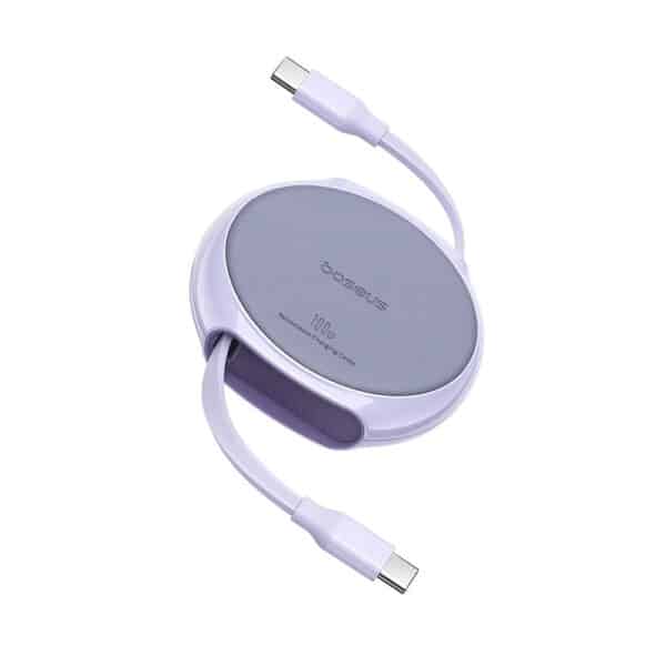 Baseus - Data Cable Pathfinder Series (P10368400511-00) - Type-C to Type-C, 100W, 1m, Retractable - Nebula Μώβ