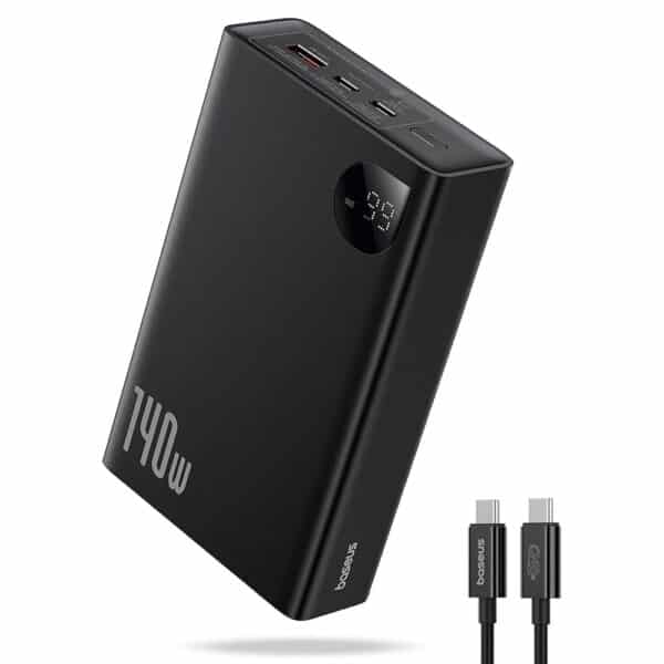 Baseus - Power Bank Adaman (P10021508113-00) - USB, 2x Type-C, 24000mAh, 140W, for iPhone 13, 14,15, MacBook and Dell - Μαύρο
