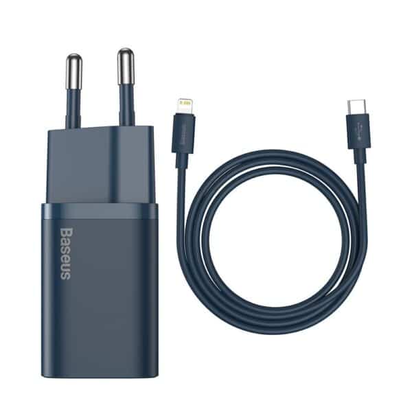 Baseus - Φορτιστής Super Si (TZCCSUP-B03) - USB-C, PD, 20W with Cable Type-C to Lightning - Μπλε