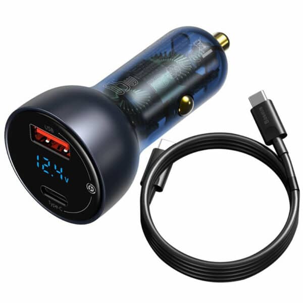 Baseus - Φορτιστής Αυτοκινήτου (TZCCKX-0G) - Fast Charging, 65W, Type-C PD3.0, USB QC4.0 - Μαύρο