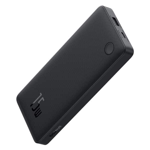 Baseus - Power Bank Airpow Lite (P10067500123-00) - USB, Type-C, 15W, 10000mAh, with Cable Type-C, 30cm - Cosmic Μαύρο