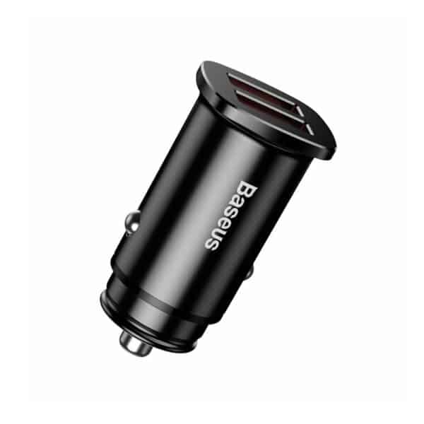 Baseus - Φορτιστής Αυτοκινήτου Square Metal Series (CCALL-DS01) - 2x USB, Quick Charge 3.0, SCP, AFC, 30W - Μαύρο