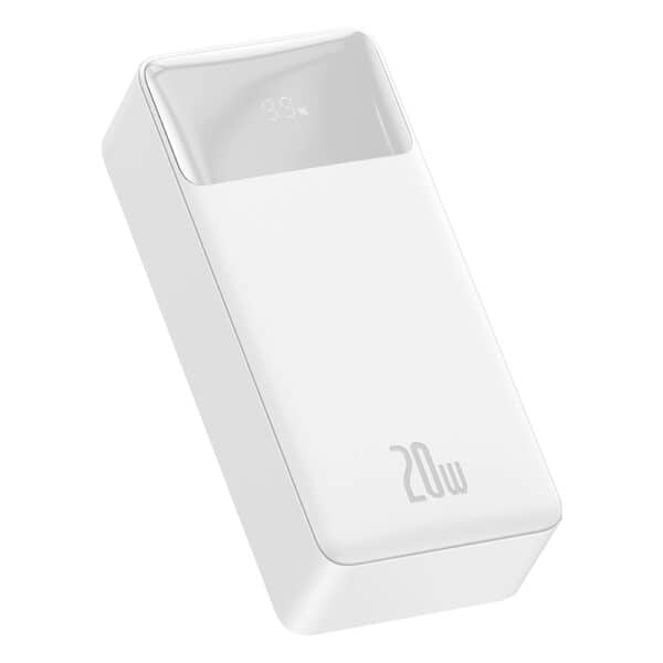 Baseus - Power Bank Bipow (PPBD050402) - 2x USB, USB-C, Micro-USB, 30000mAh, 20W with Cable Micro-USB, 0.25m - Λευκό