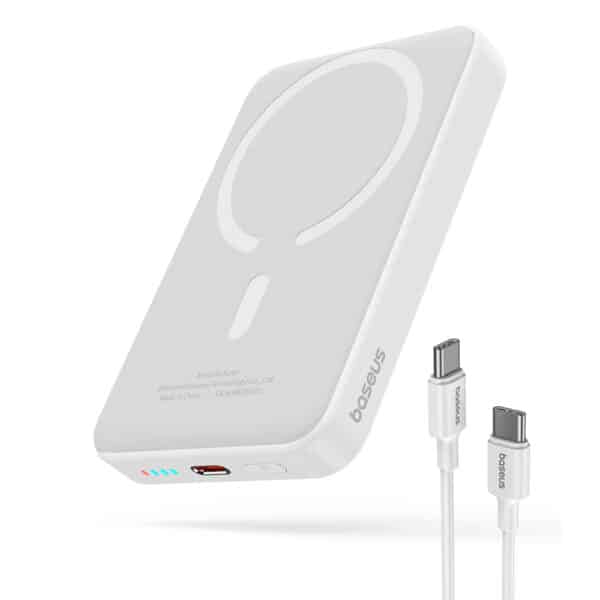 Baseus - Power Bank Mini Air (P10059001223-00) - Type-C, MagSafe Charging, 20W, 10000mAh, with Cable Type-C, 30cm - Λευκό