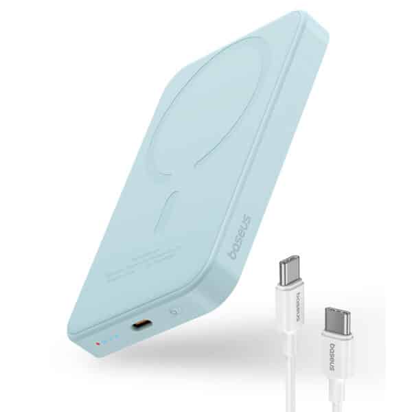Baseus - Power Bank Mini (P10022107313-00) - Type-C, MagSafe Charging, 20W, 5000mAh, with Cable Type-C, 30cm - Μπλε