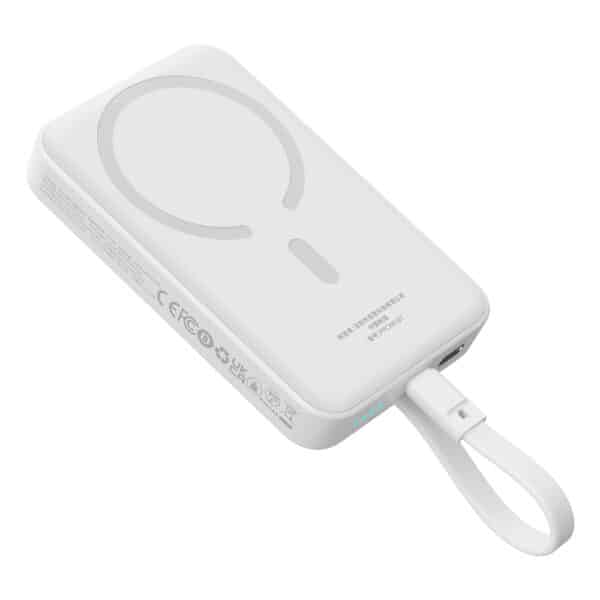 Baseus - Power Bank Magnetic Mini (P1002210B223-00) - MagSafe, 2x USB-C, Lightning, 30W, 10000mAh - Λευκό