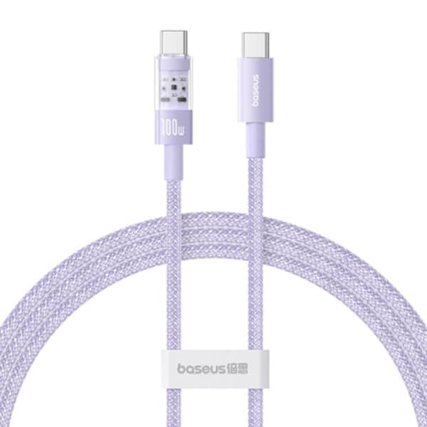 Baseus - Data Cable Gem (P10373000511-00) - Type-C to Type-C, Super Fast Charging 100W, 1m - Nebula Μώβ