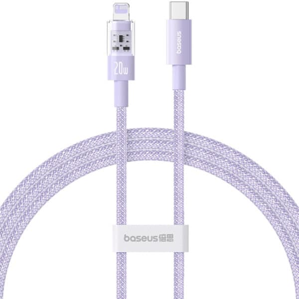 Baseus - Data Cable Gem (P10373001511-01) - USB-C to Lightning, Fast Charging 20W, 2m - Nebula Μώβ