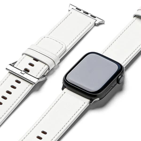 Ringke - Leather One Basic Bold - Apple Watch 1/2/3/4/5/6/7/8/9/10/SE/SE 2/Ultra/Ultra 2 (42/44/45/46/49mm) - Λευκό