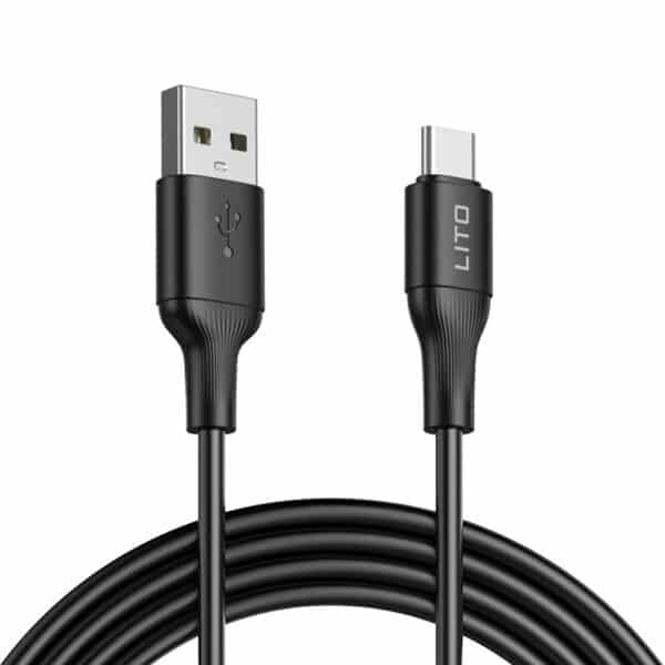 Lito - Data Cable (LD06T) - USB to Type-C, PVC, 1m - Μαύρο