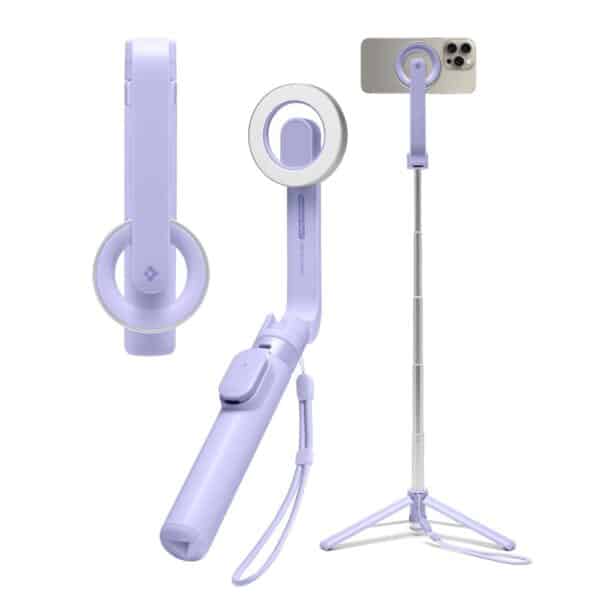Spigen - Selfie Stick και Τρίποδο (S571W) - MagSafe Compatible, με Tripod, Stable, Bluetooth, για iOS και Android - Lavender
