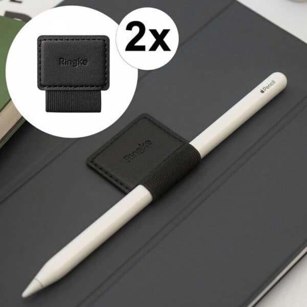 Ringke - Pen Holder (2 pack) - Ecological Leather, Textile, Elastic - Μαύρο