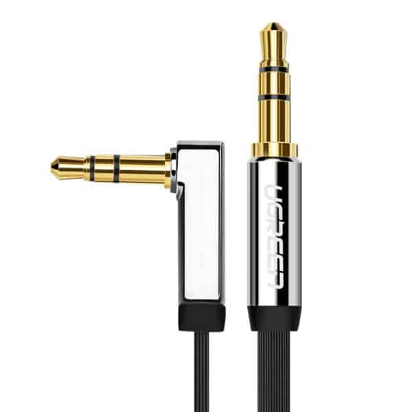 Ugreen - Audio Cable (10599) - Angled Jack 3.5mm to Jack 3.5mm, 2m - Μαύρο