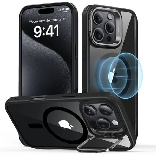 ESR - Classic Hybrid HaloLock Kickstand - iPhone 16 Pro - Clear Μαύρο