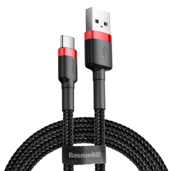 Baseus - Data Cable Cafule (CATKLF-C91) - USB to Type-C, 2A, 2m - Red Μαύρο