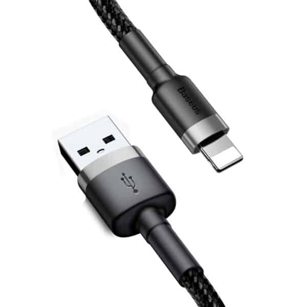 Baseus - Data Cable Cafule (CALKLF-CG1) - USB to Lightning, 1.5A, 2m - Γκρί Μαύρο