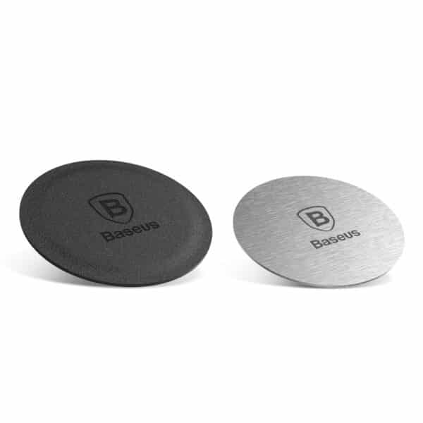 Baseus - (2 pack) Metal Plate (ACDR-A0S) - with PU Leather and Iron Suit - Μαύρο / Silver