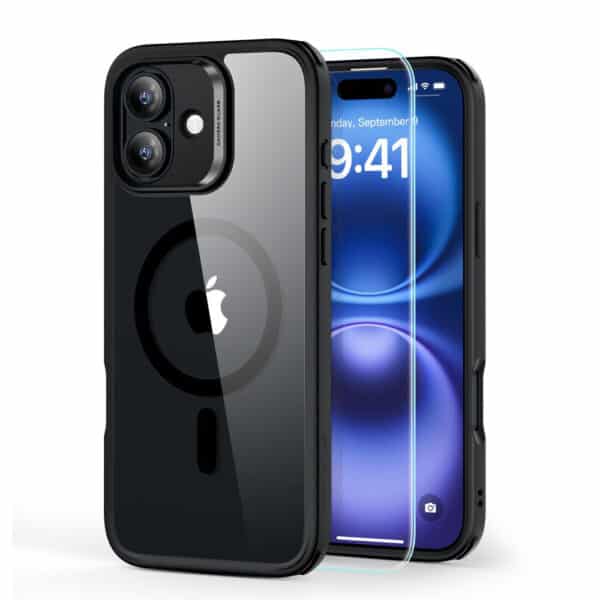 ESR - Classic Hybrid HaloLock + Προστασία Οθόνης - iPhone 16 - Clear / Μαύρο