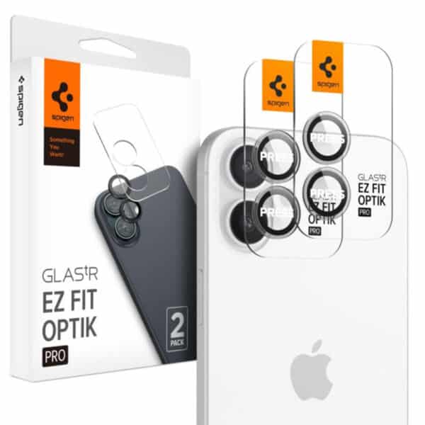 Spigen - Optik.tR EZ Fit Pro Camera Glass (2 pack) Προστασία Κάμερας - iPhone 16 / iPhone 16 Plus - Διάφανο