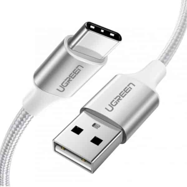 Ugreen - Data Cable Nickel Plating Aluminum Braid (60132) - USB to Type-C, 1.5m - Λευκό