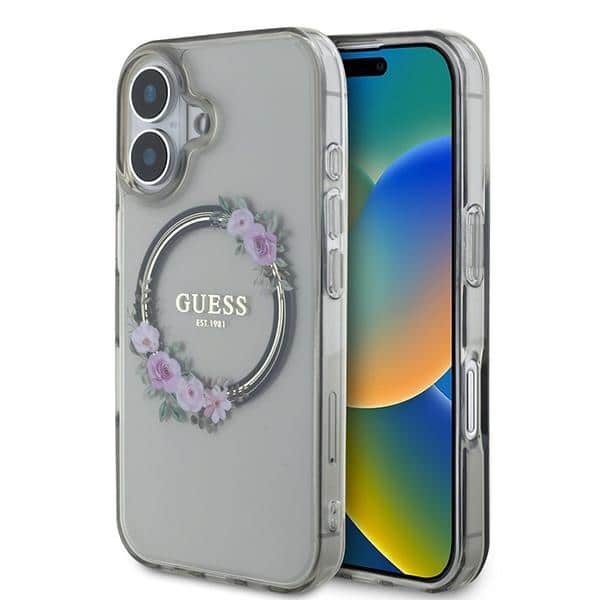 Guess - IML Flowers Wreath MagSafe (GUHMP16SHFWFCK) - iPhone 16 - Μαύρο