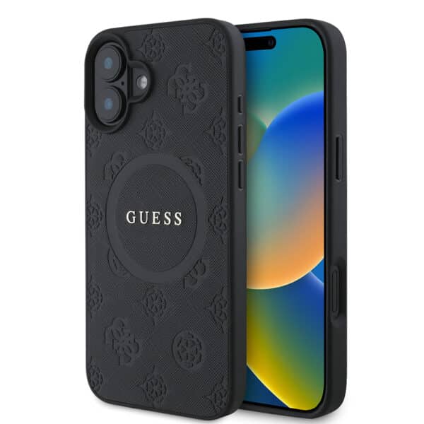 Guess - Saffiano Peony Classic Logo MagSafe (GUHMP16SPSAPSMEK) - iPhone 16 - Μαύρο
