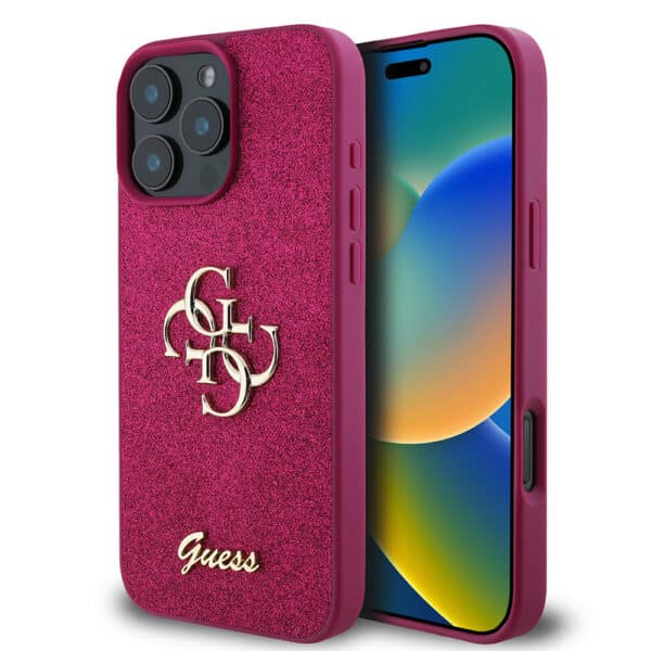 Guess - Glitter Script Big 4G (GUHCP16LHG4SGU) - iPhone 16 Pro - Μώβ