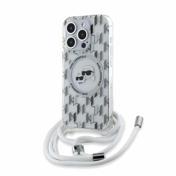 Karl Lagerfeld - IML Crossbody MagSafe (KLHMP15XHCKCKLCT) - iPhone 15 Pro Max - Διάφανη Monogram Karl&Choupette Head