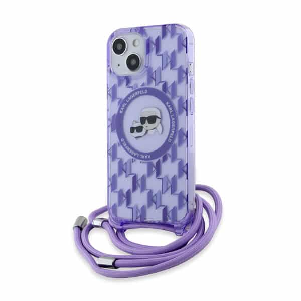 Karl Lagerfeld - IML Crossbody MagSafe (KLHMP15SHCKCKLCU) - iPhone 15 - Μώβ Mono Karl&Choupette