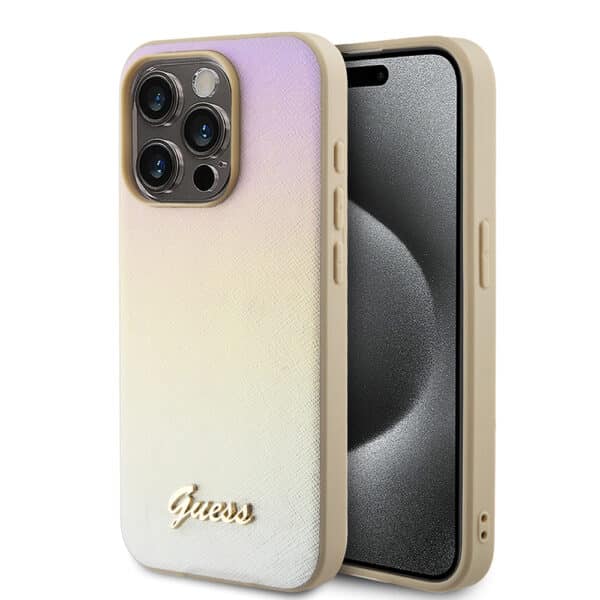 Guess - Saffiano Iridescent Script (GUHCP15XPSAIRSD) - iPhone 15 Pro Max - Χρυσό
