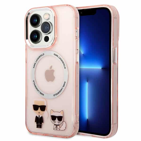 Karl Lagerfeld - Hardcase MagSafe (KLHMP14XHKCP) - iPhone 14 Pro Max - Ροζ Karl & Choupette Aluminium