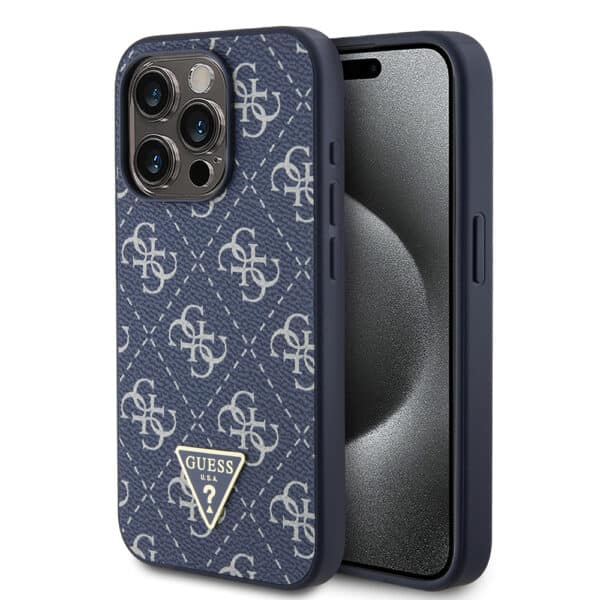 Guess - Hardcase 4G Triangle Metal Logo (GUHCP15LPG4GPB) - iPhone 15 Pro - Μπλε