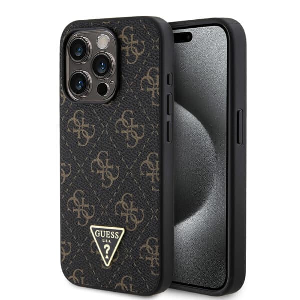 Guess - Hardcase 4G Triangle Metal Logo (GUHCP15LPG4GPK) - iPhone 15 Pro - Μαύρο