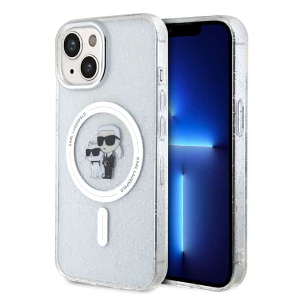 Karl Lagerfeld - Glitter MagSafe (KLHMP15MHGKCNOT) - iPhone 15 Plus - Διάφανο Karl&Choupette