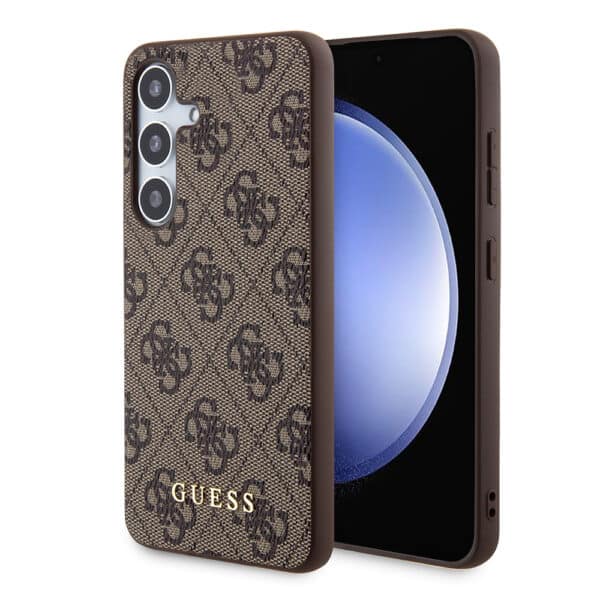 Guess - Hardcase 4G Metal Gold Logo (GUHCS24MG4GFBR) - Samsung Galaxy S24 Plus - Καφέ