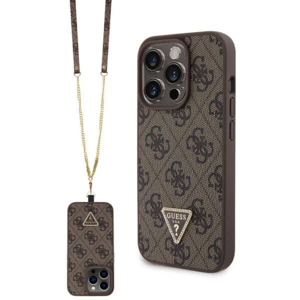 Guess - Crossbody 4G Metal Logo (GUHCP15LP4TDSCPW) - iPhone 15 Pro - Καφέ