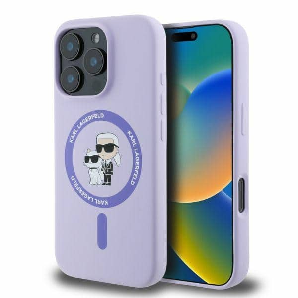 Karl Lagerfeld - Silicone Ring MagSafe (KLHMP16LSCMKCRHU) - iPhone 16 Pro - Μώβ Karl&Choupette